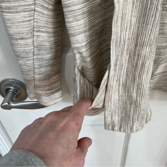 Tommy Hilfiger long sleeve open front lightweight cream color cardigan size L - Picture 4 of 9